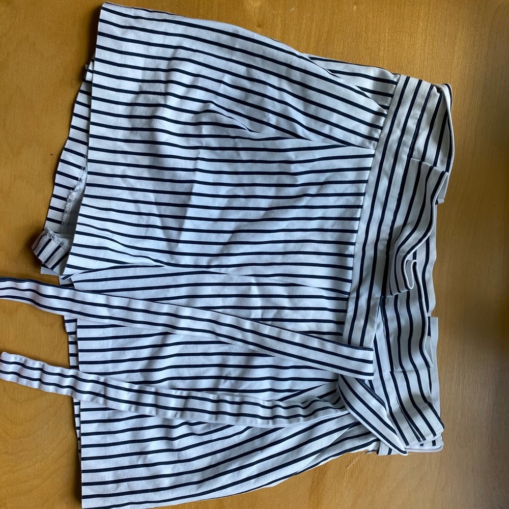 Zara Paperbag Pinstripe Shorts